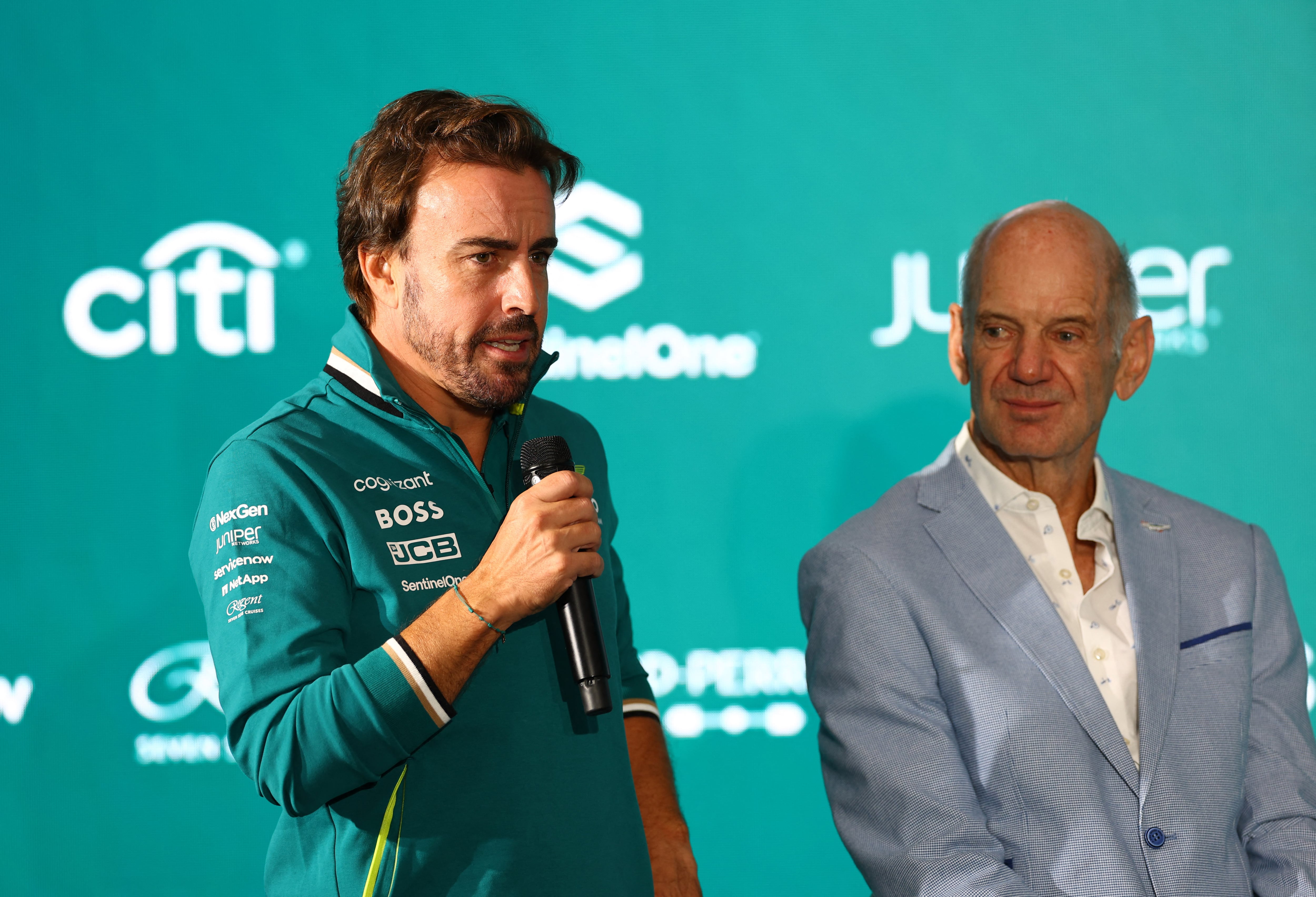 Alonso habló sobre Newey durante la conferencia de prensa (Reuters)