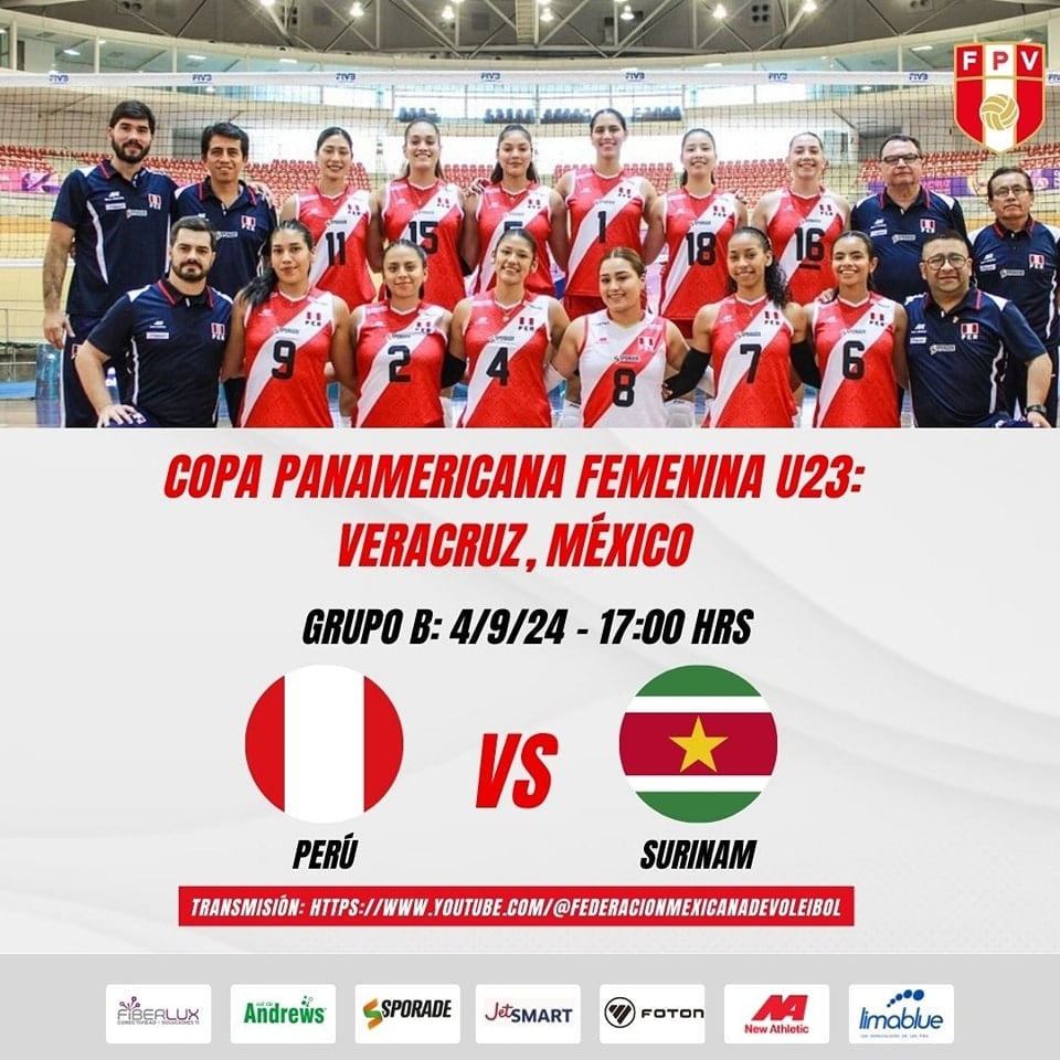 Perú vs Surinam por Copa Panamericana de vóley Sub 23