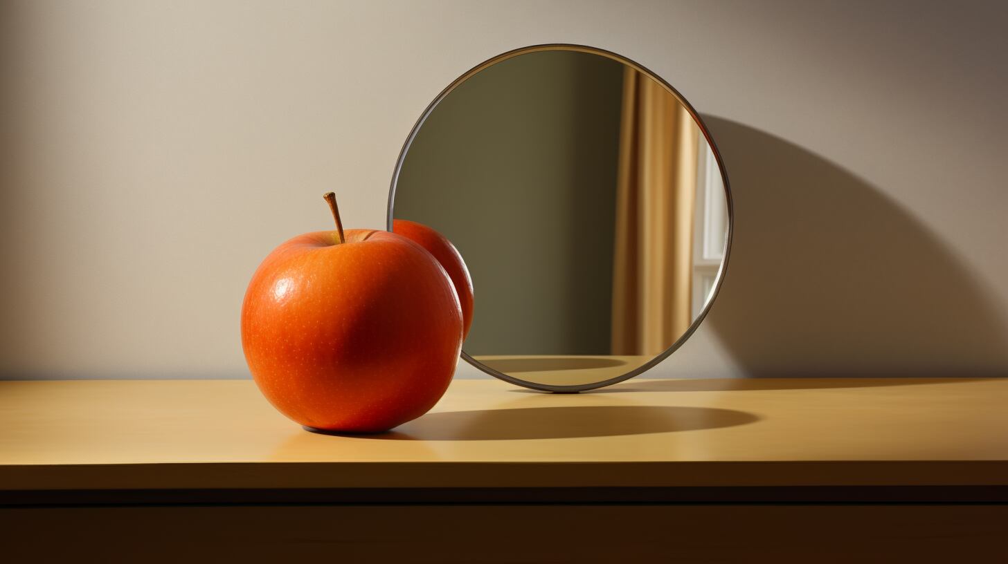 Manzana reflejada en espejo (Imagen Ilustrativa Infobae)