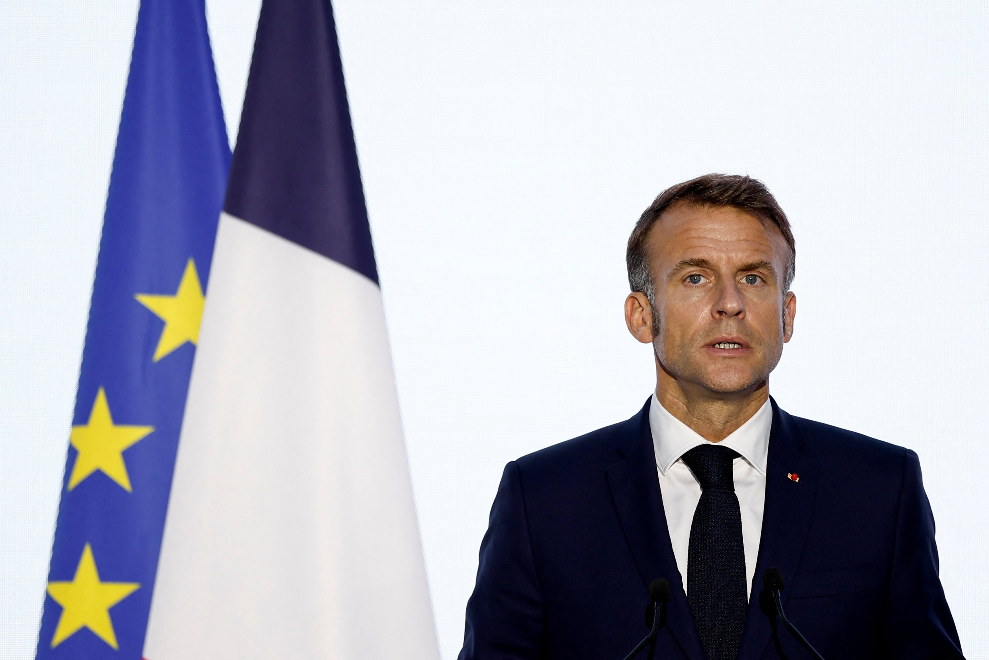 Macron pidió un embargo de armas a Israel (REUTERS/Benoit Tessier)