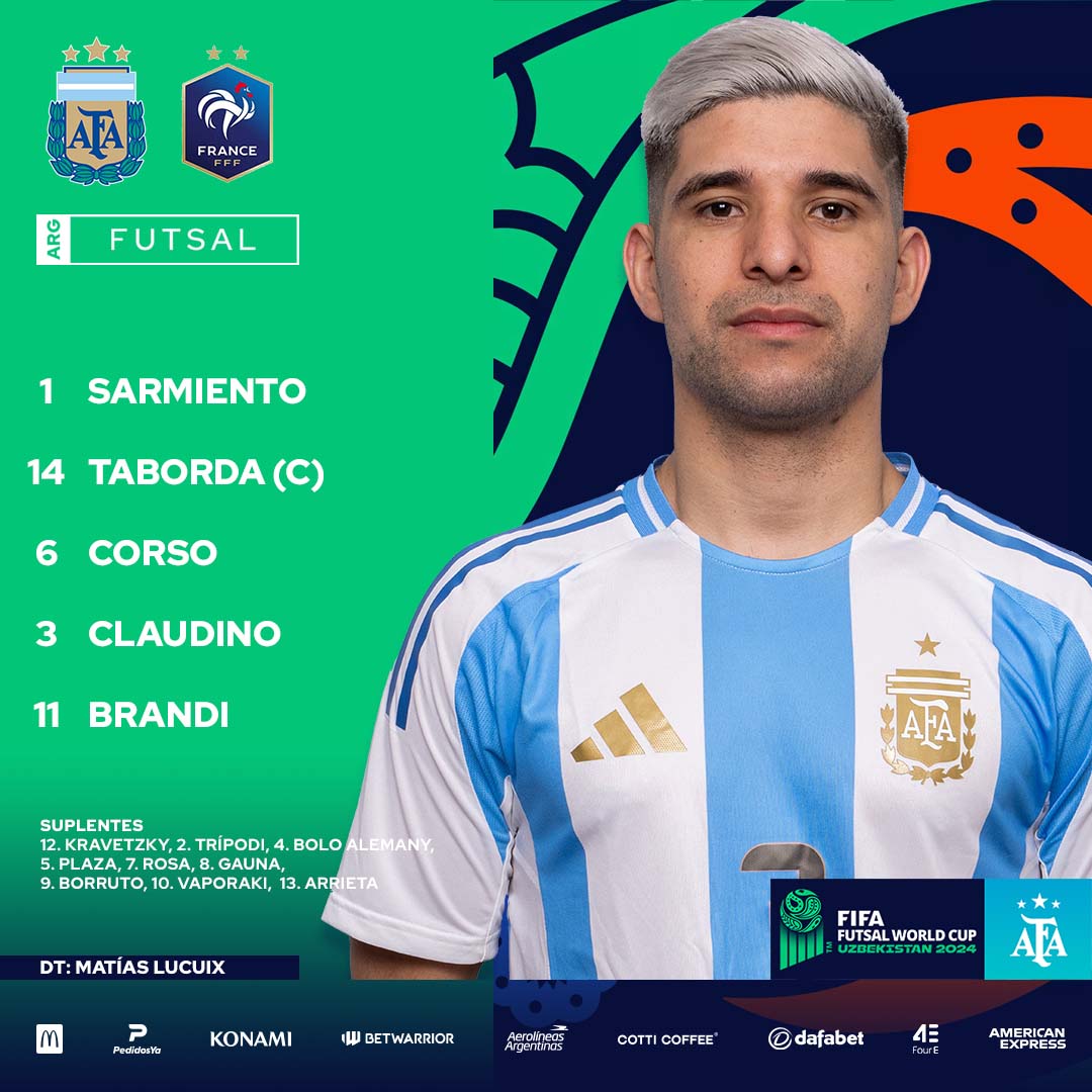 Formación Argentina futsal vs. Francia