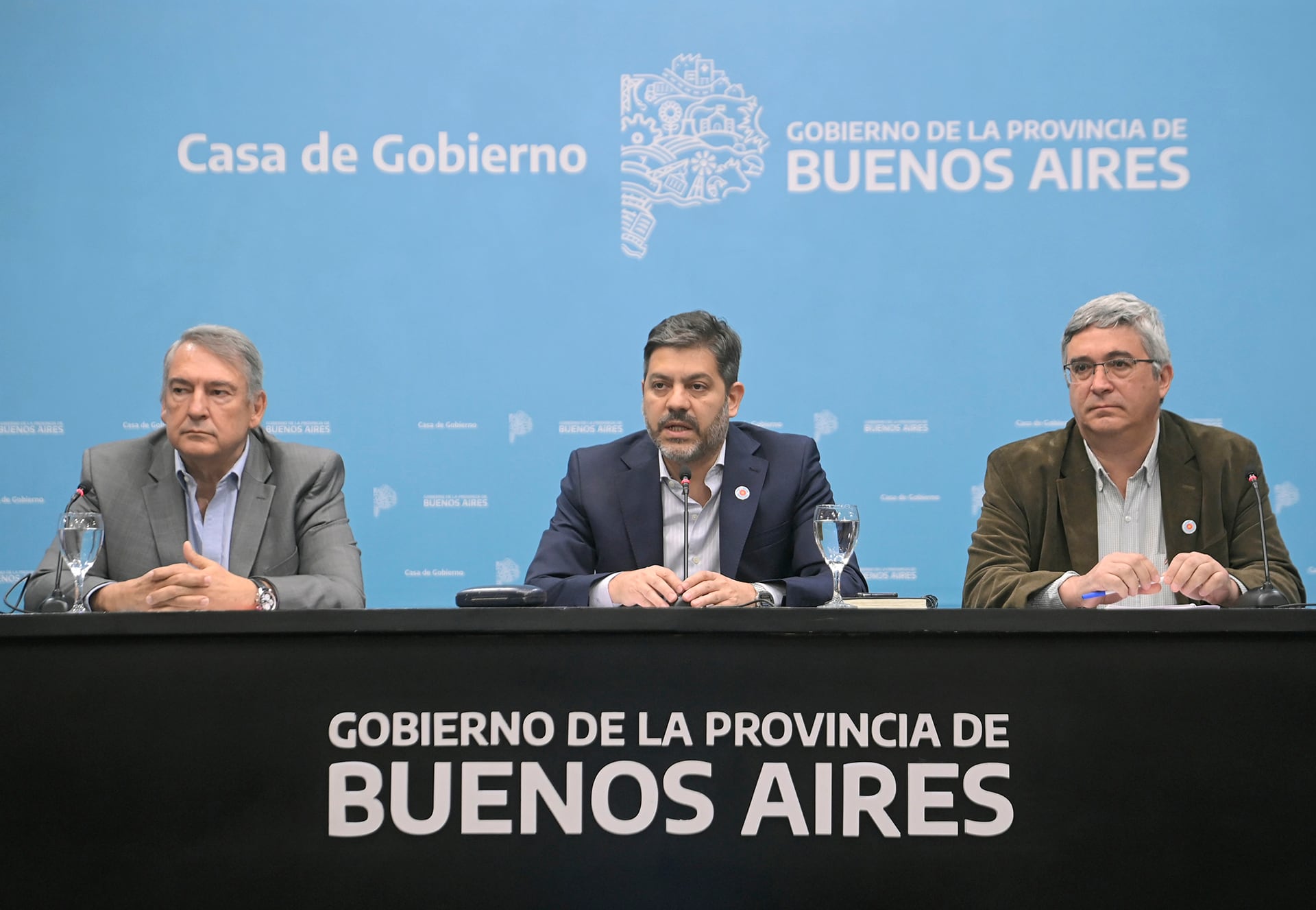 Ministros Carlos Bianco, Jorge D'Onofrio y Javier Rodríguez