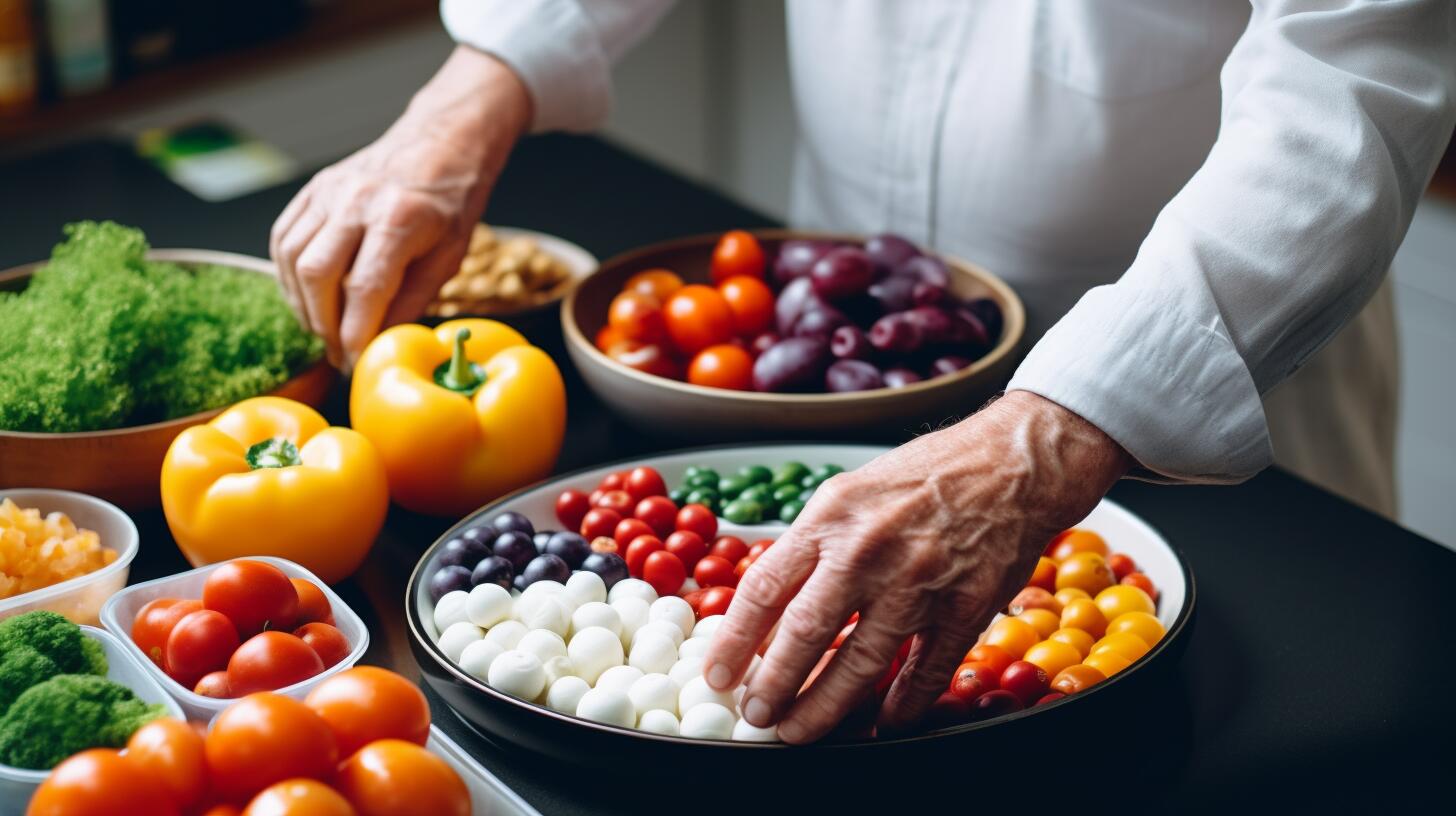 Fotografía de una mesa con alimentos representativos de la dieta mediterránea, incluyendo vegetales, huevos, frutas y aceite de oliva. Una elección nutricional que destaca por su sabor y beneficios para la salud. (Imagen ilustrativa Infobae)