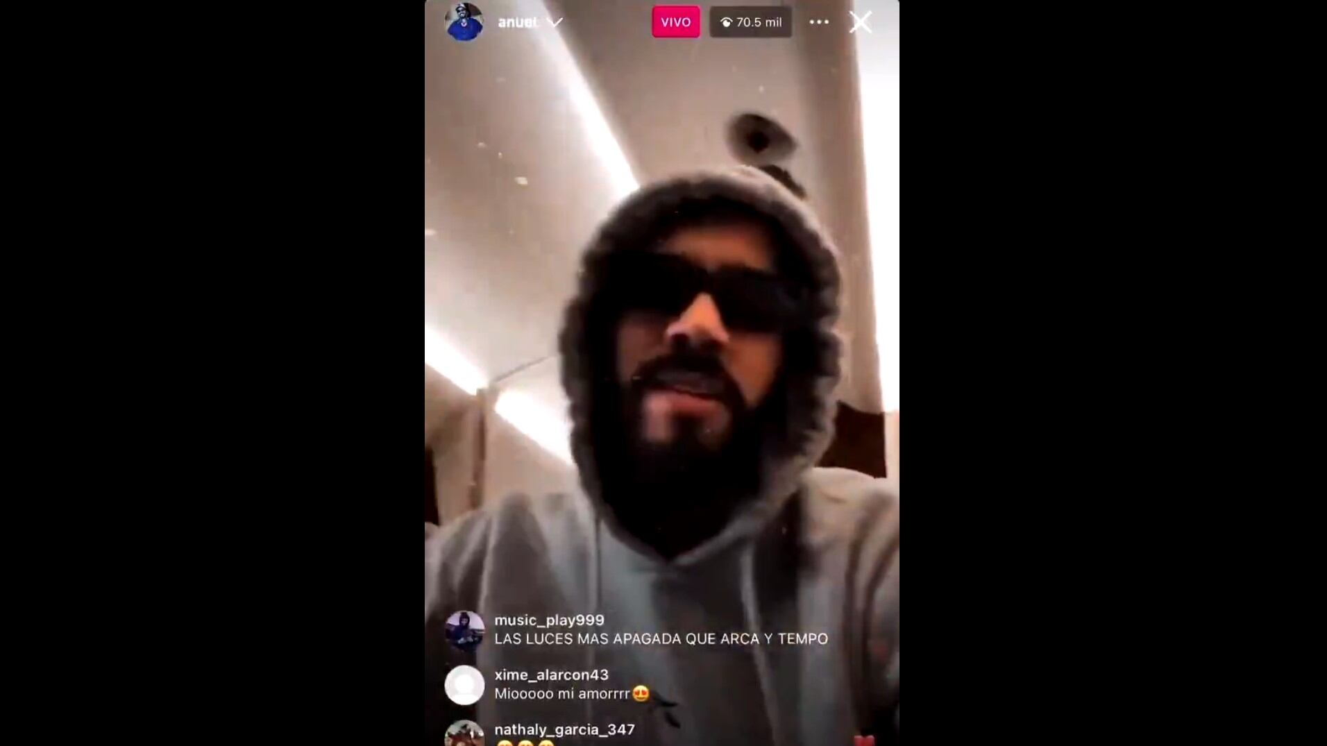 Anuel AA en un directo en Instagram (@anuel)