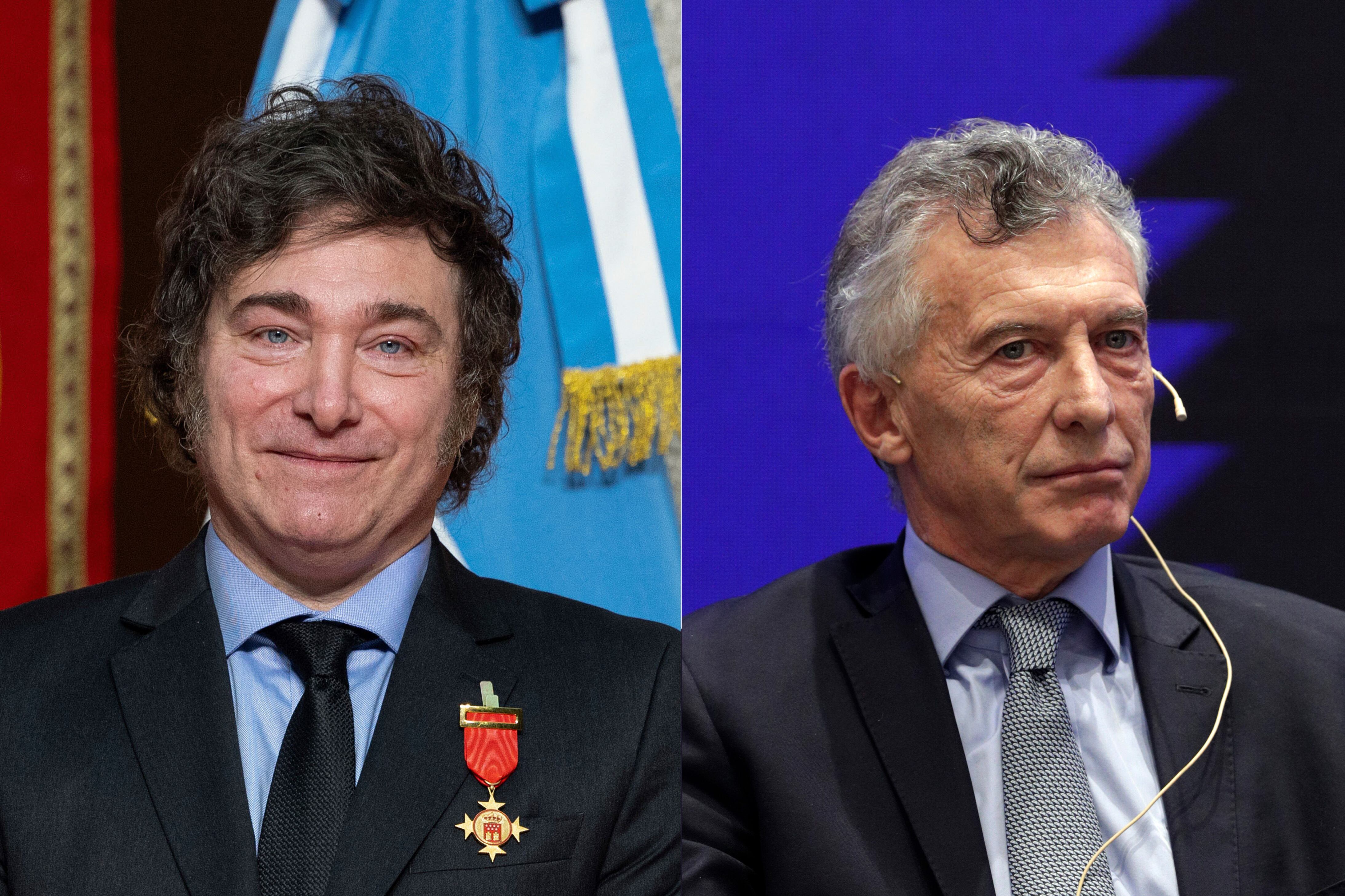 Javier Milei y Mauricio Macri.  