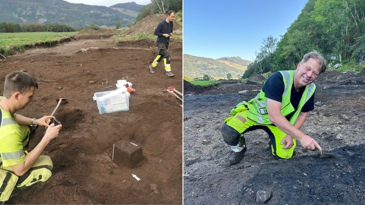 Los anillos se encontraron a 18 centímetros de profundidad, bajo una antigua casa. (Volker Demuth/Museo de Arqueología/UiS)