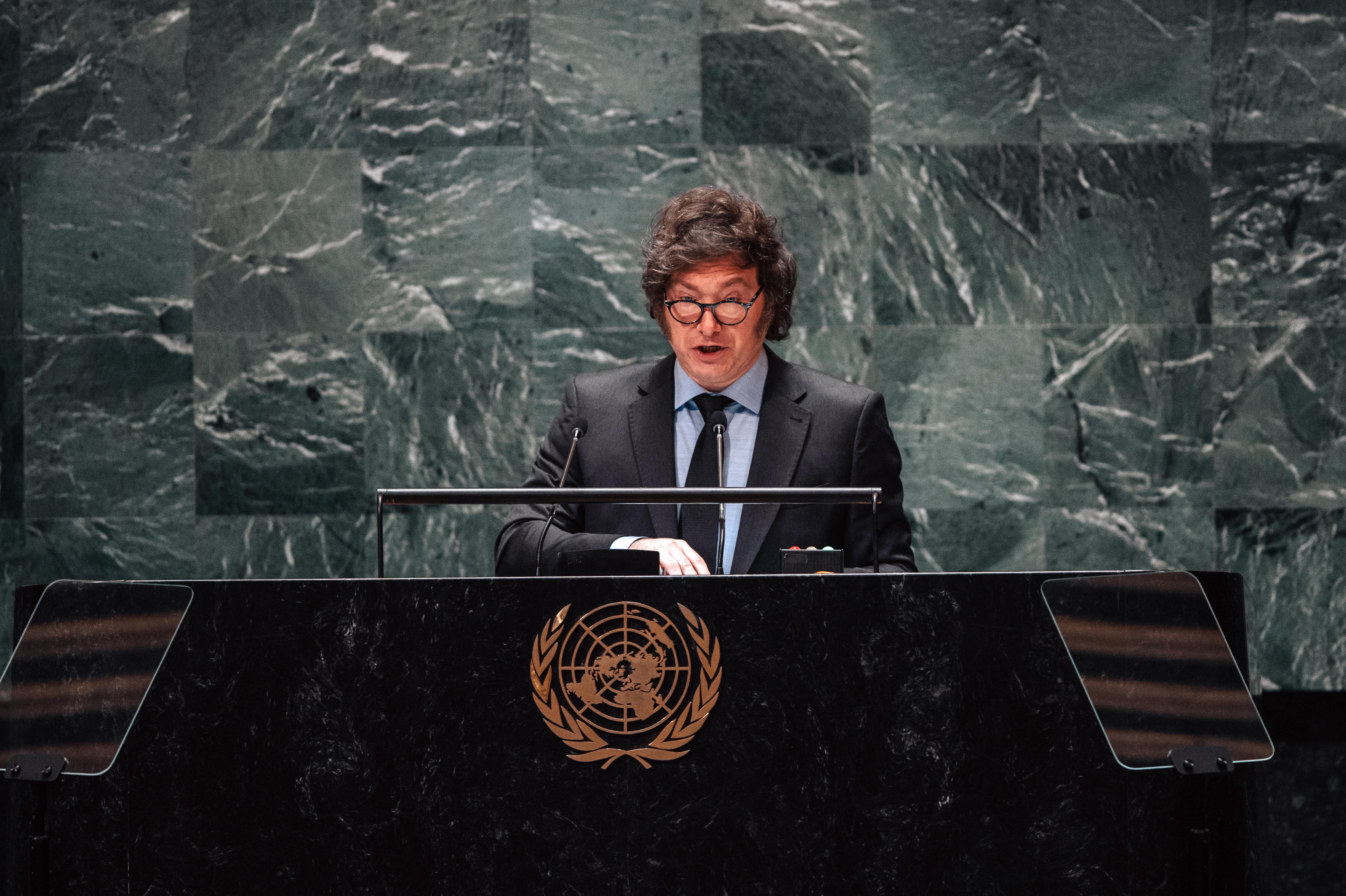 Javier Milei en conferencia de la ONU -crédito EFE/EPA/OLGA FEDOROVA
