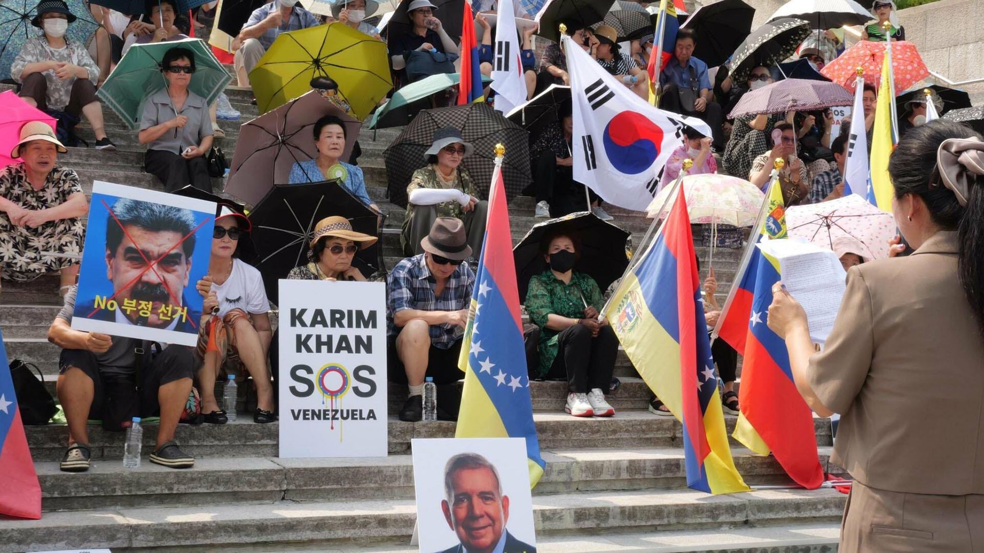 La marcha de venezolanos en Corea del Sur