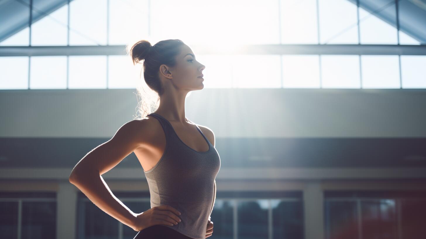 Imagen de una mujer practicando yoga en un gimnasio, centrada en mejorar su salud y bienestar a través del ejercicio y la atención plena. (Imagen ilustrativa Infobae)