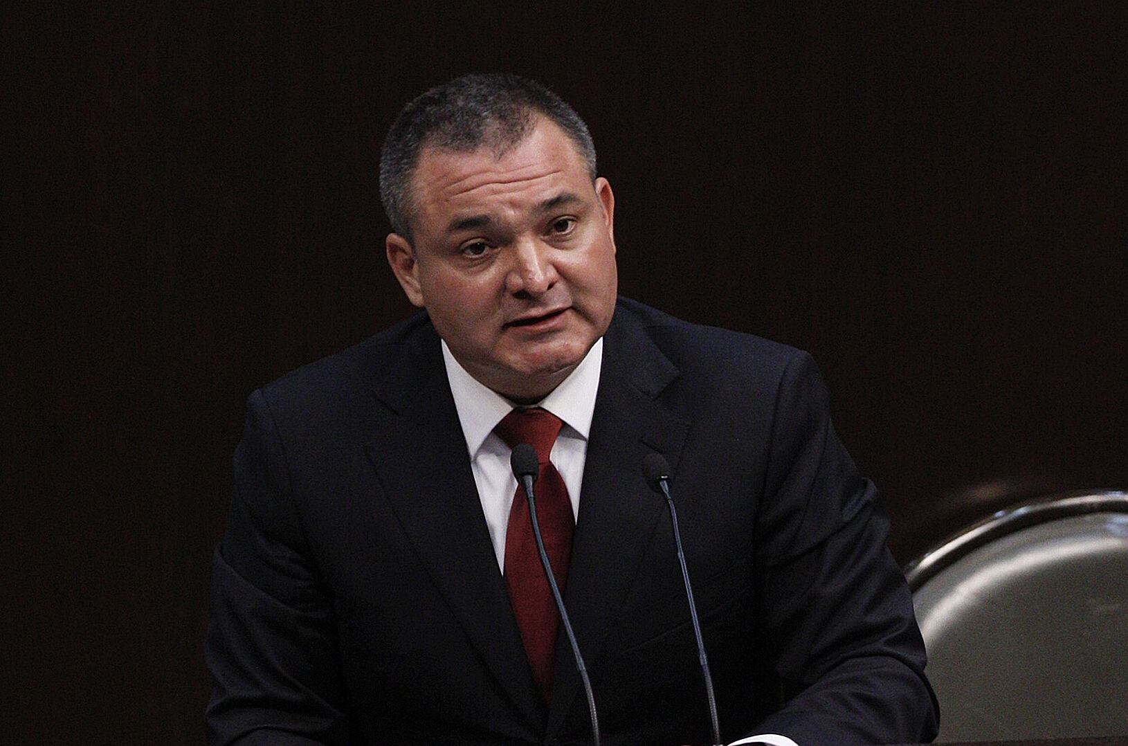 Fotografía de archivo fechada el 23 de septiembre de 2009, del secretario de Seguridad Pública Genaro García Luna, durante una comparecencia en la Cámara de Diputados de la Ciudad de México (México). EFE/Mario Guzmán
