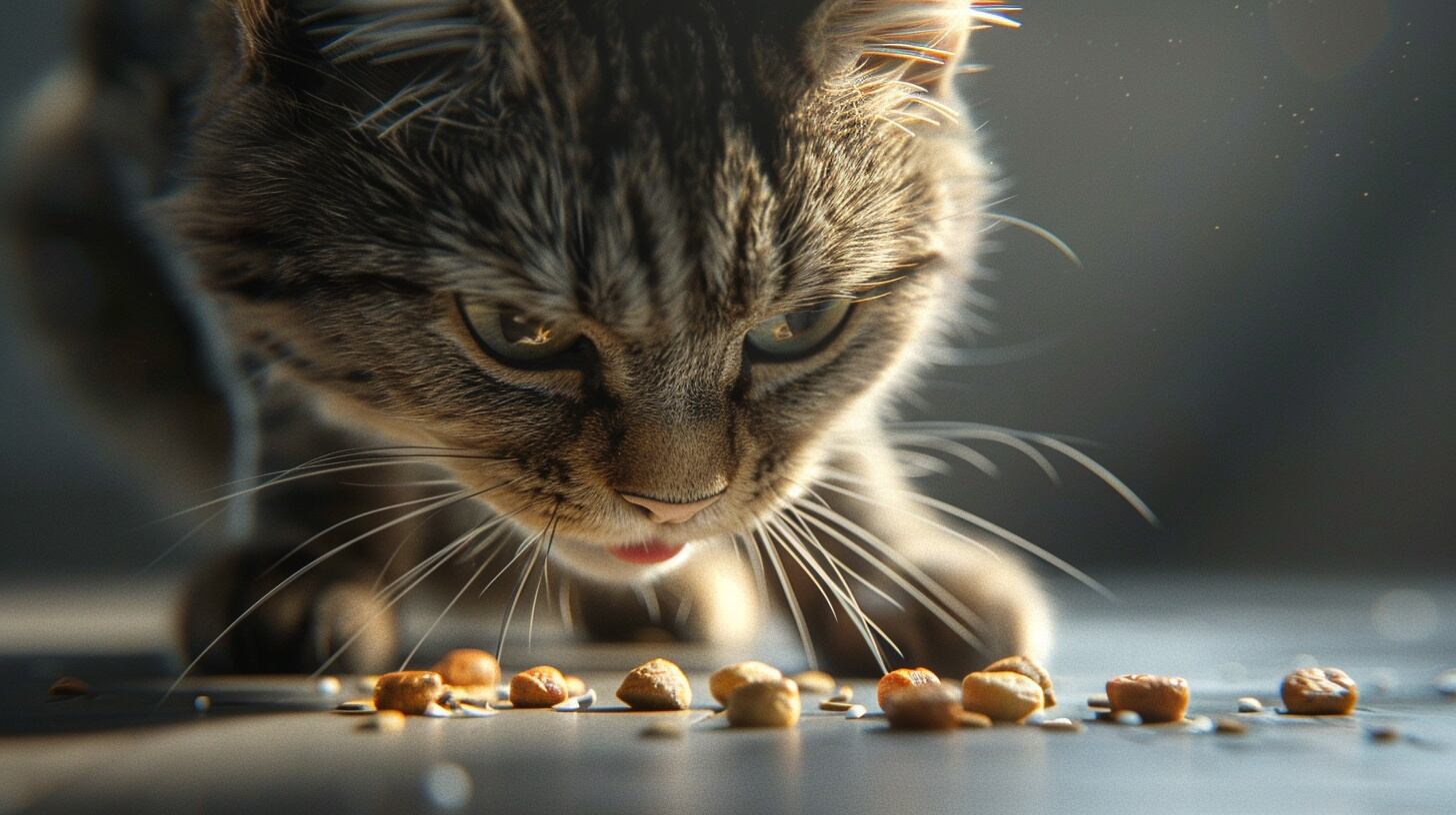 Gato alimentándose, mascota comiendo, golosina para gatos, snack nutritivo, gato devorando, hora de comer, placer felino - (Imagen Ilustrativa Infobae)