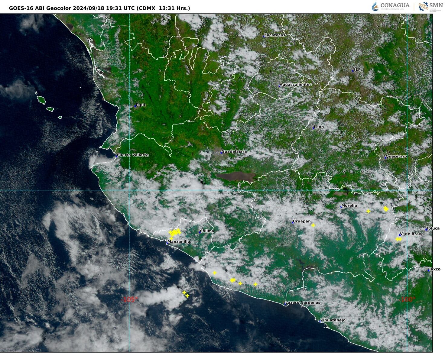 Imagen 2: GOES-16 ABI, GEOCOLOR 13:31 h (hora local).