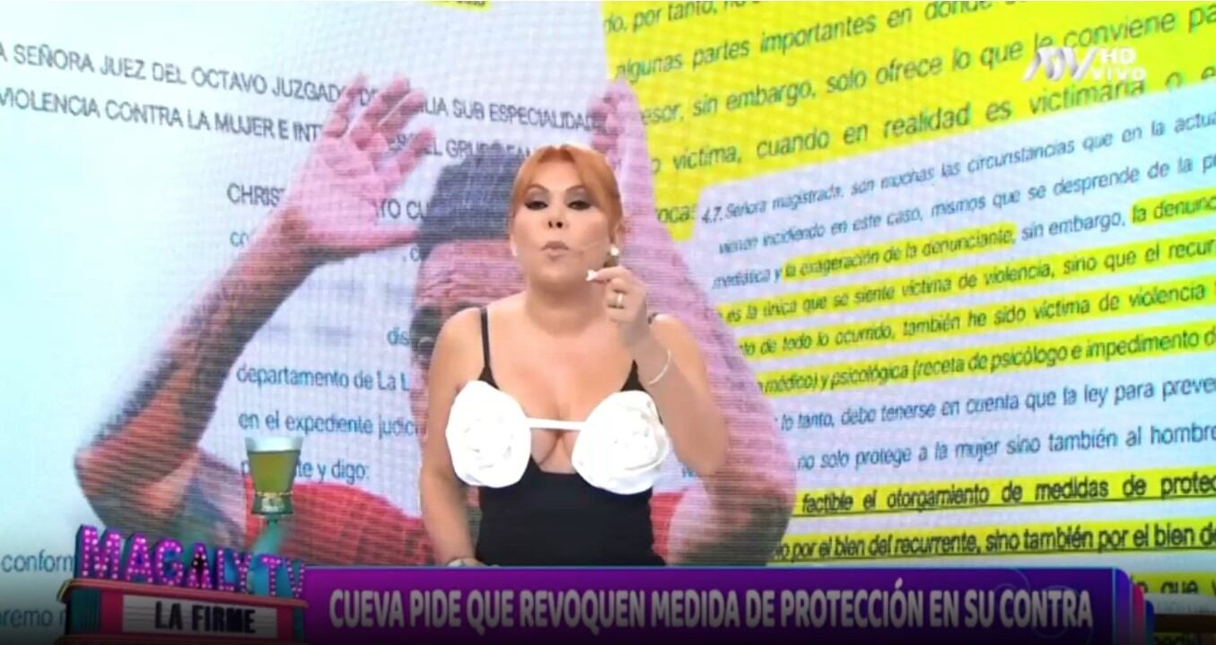 Magaly Medina tilda de 'bruto' a Tomás Angulo: “No tolero que justifique la violencia de Christian Cueva”. (Captura: Magaly TV La Firme)