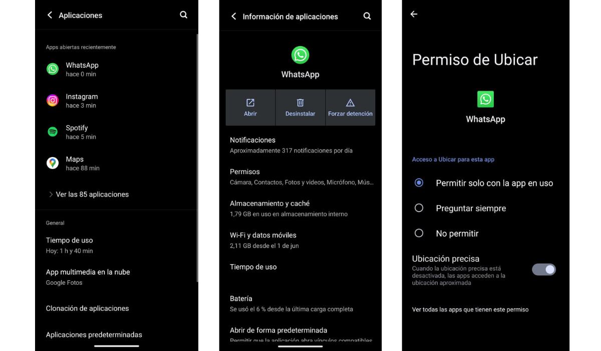 Al quitarle los permisos de ubicación a WhatsApp, el usuario ya no podrá compartir ubicación. (Android)