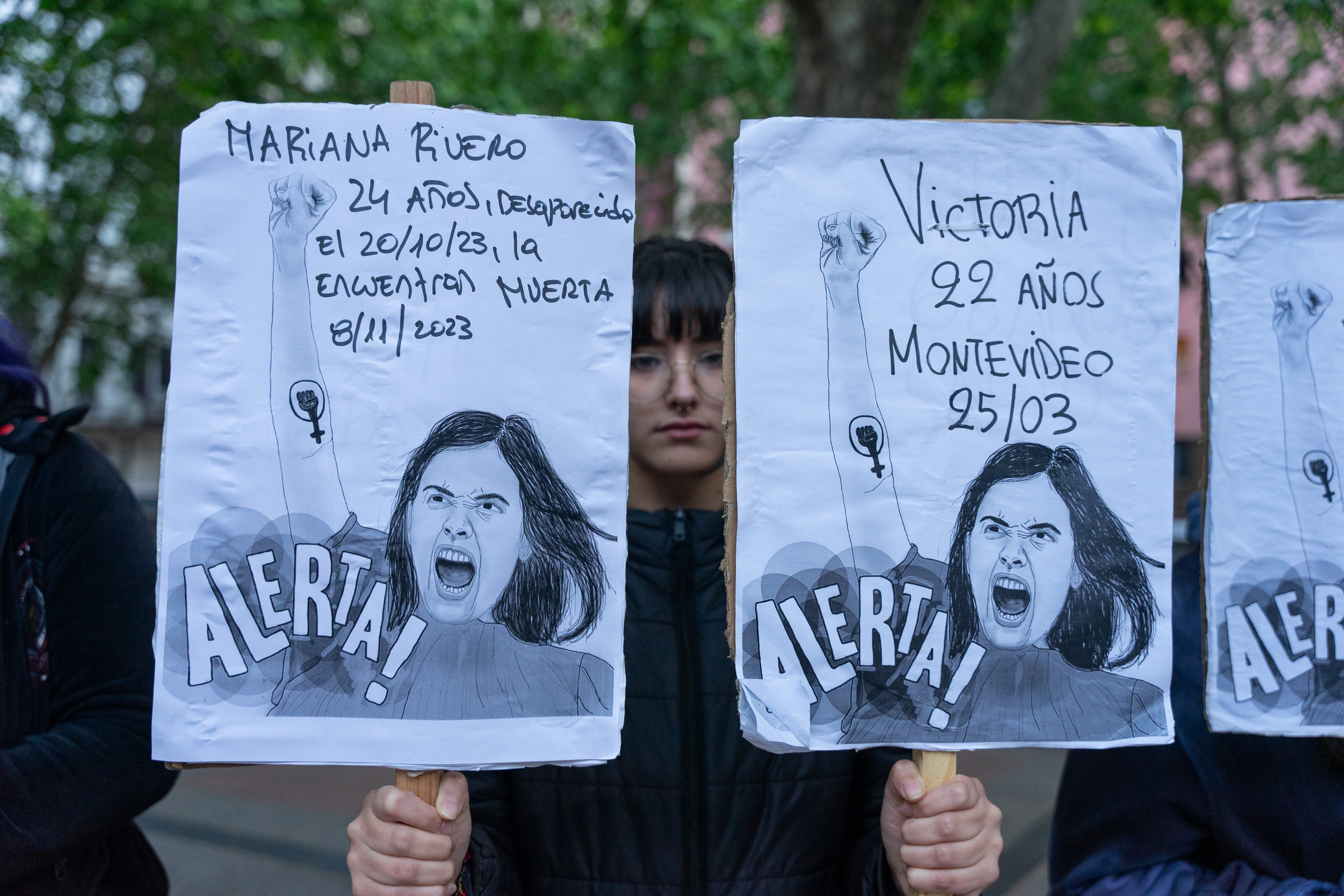 Protesta contra ls femicidios en Uruguay.  (EFE/ Meri Parrado)