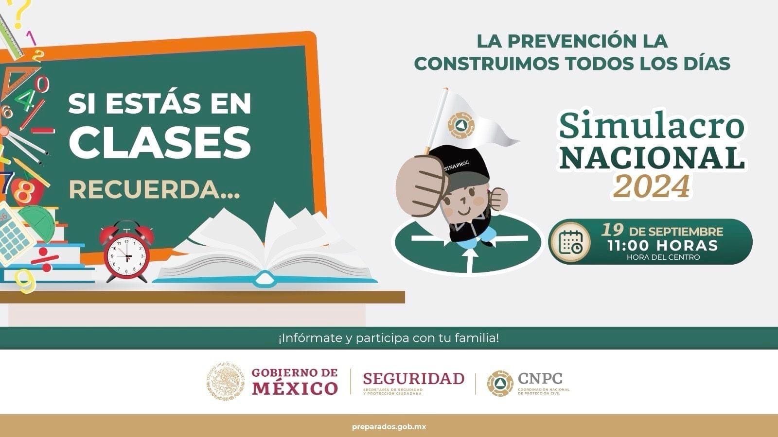 El ejercicio, que simulará un sismo de magnitud 7.5 con epicentro en Acapulco, Guerrero, comenzará a las 11:00 horas y contará con la participación de millones de personas en todo el país.