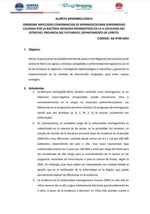 Las autoridades intensificaron la vigilancia activa y las acciones de quimioprofilaxis en los contactos cercanos a los pacientes infectados. (Captura de pantalla)