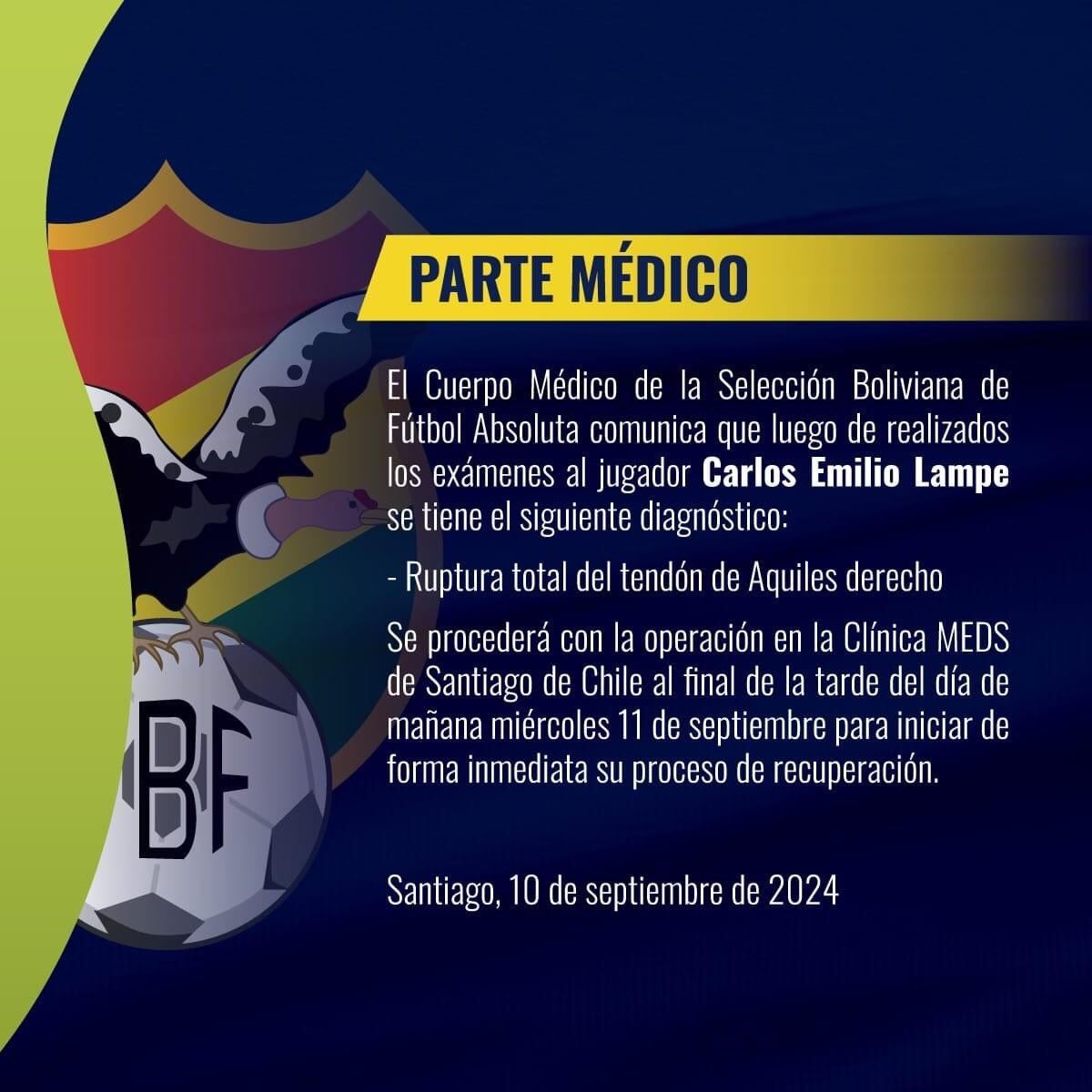 Parte médico de Lampe