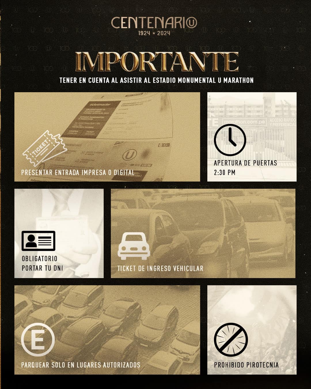 Información importante para los asistentes al Estadio Monumental.