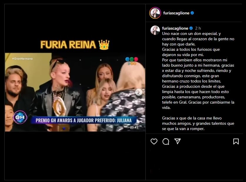 Reacción Furia post GH