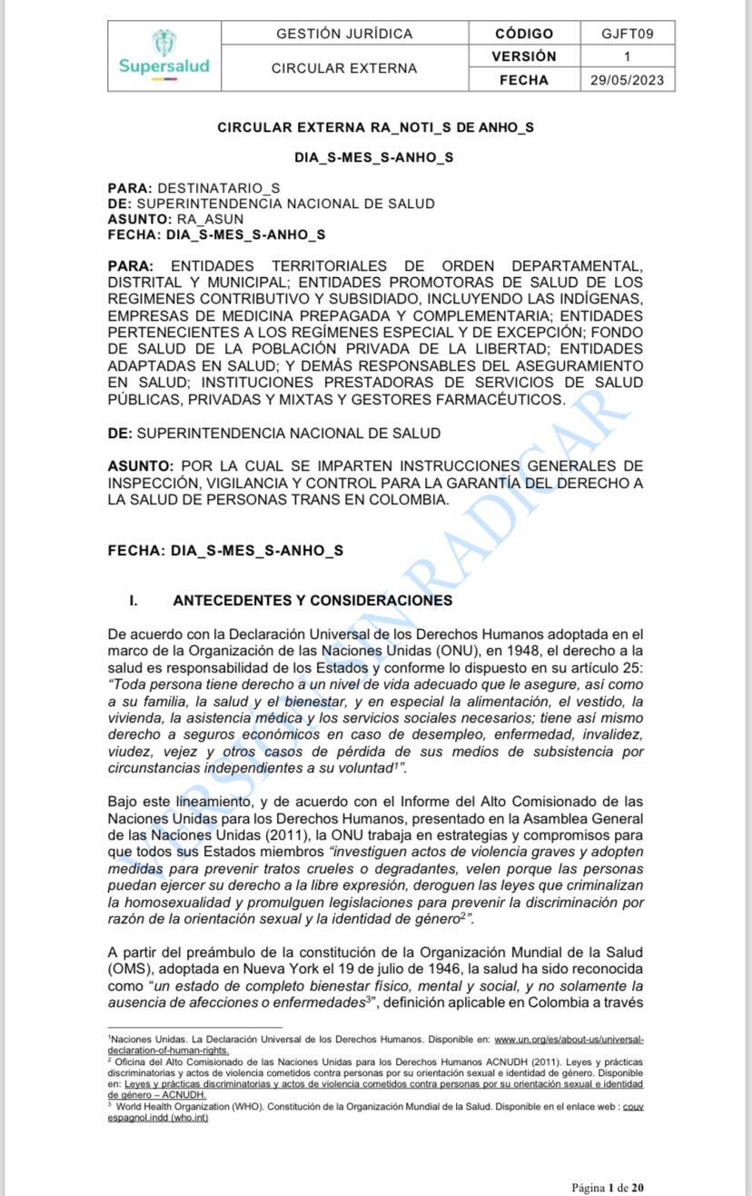 Circular de la Superintendencia de Salud sobre los lineamientos a seguir para garantizar el derecho a la salud de las personas trans - crédito Superintendencia de Salud