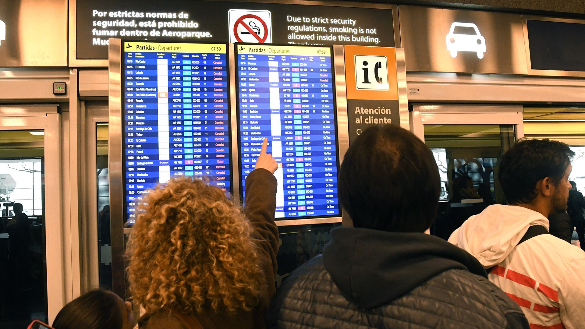 Pasajeros en Aeroparque