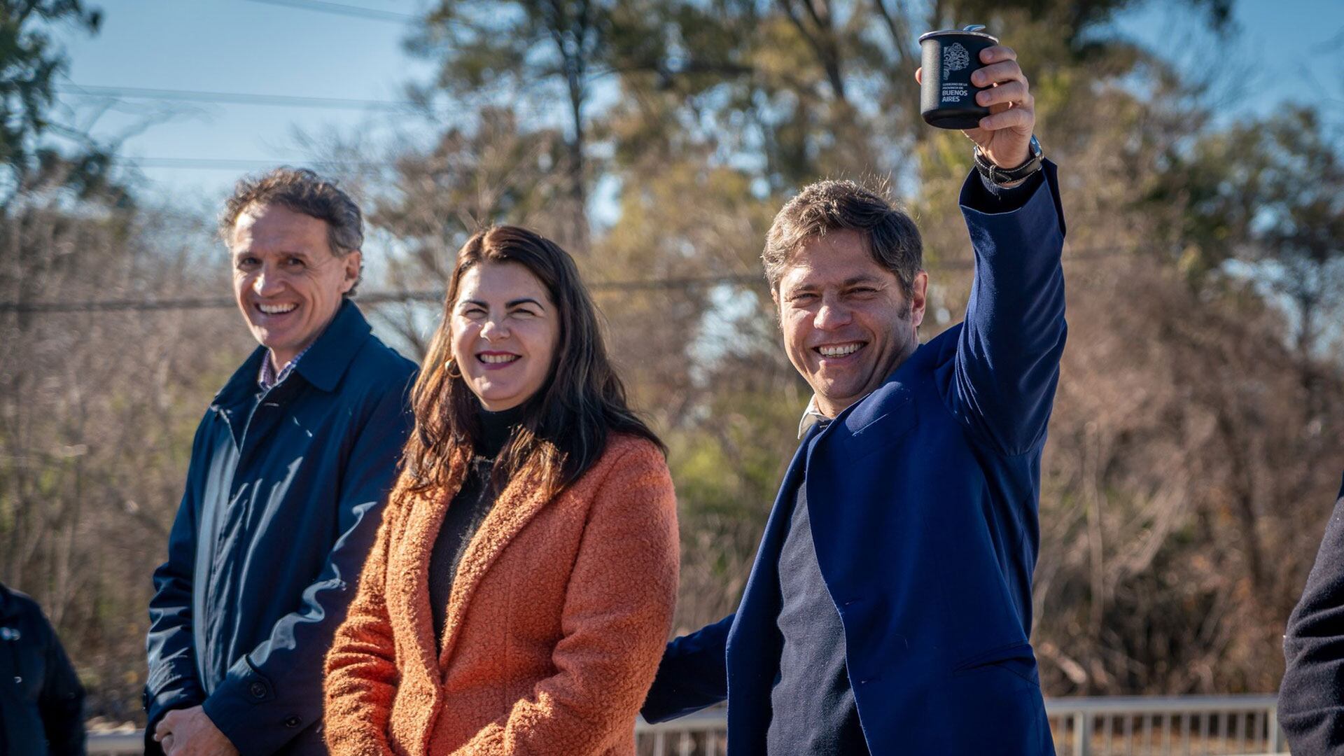 Axel Kicillof, Mariel Fernández y Gabriel Katopodis