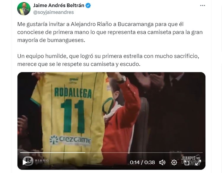 Jaime Andrés Beltrán en X