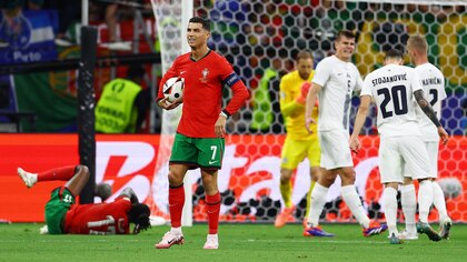 Cristiano Ronaldo falló un penal y Portugal no puede con Eslovenia en la lucha por el boleto a los cuartos de final de la Eurocopa