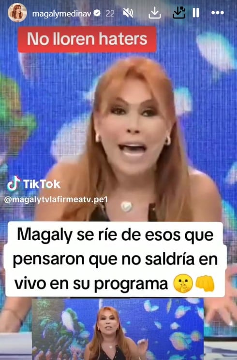 Magaly Medina se ríe de haters.