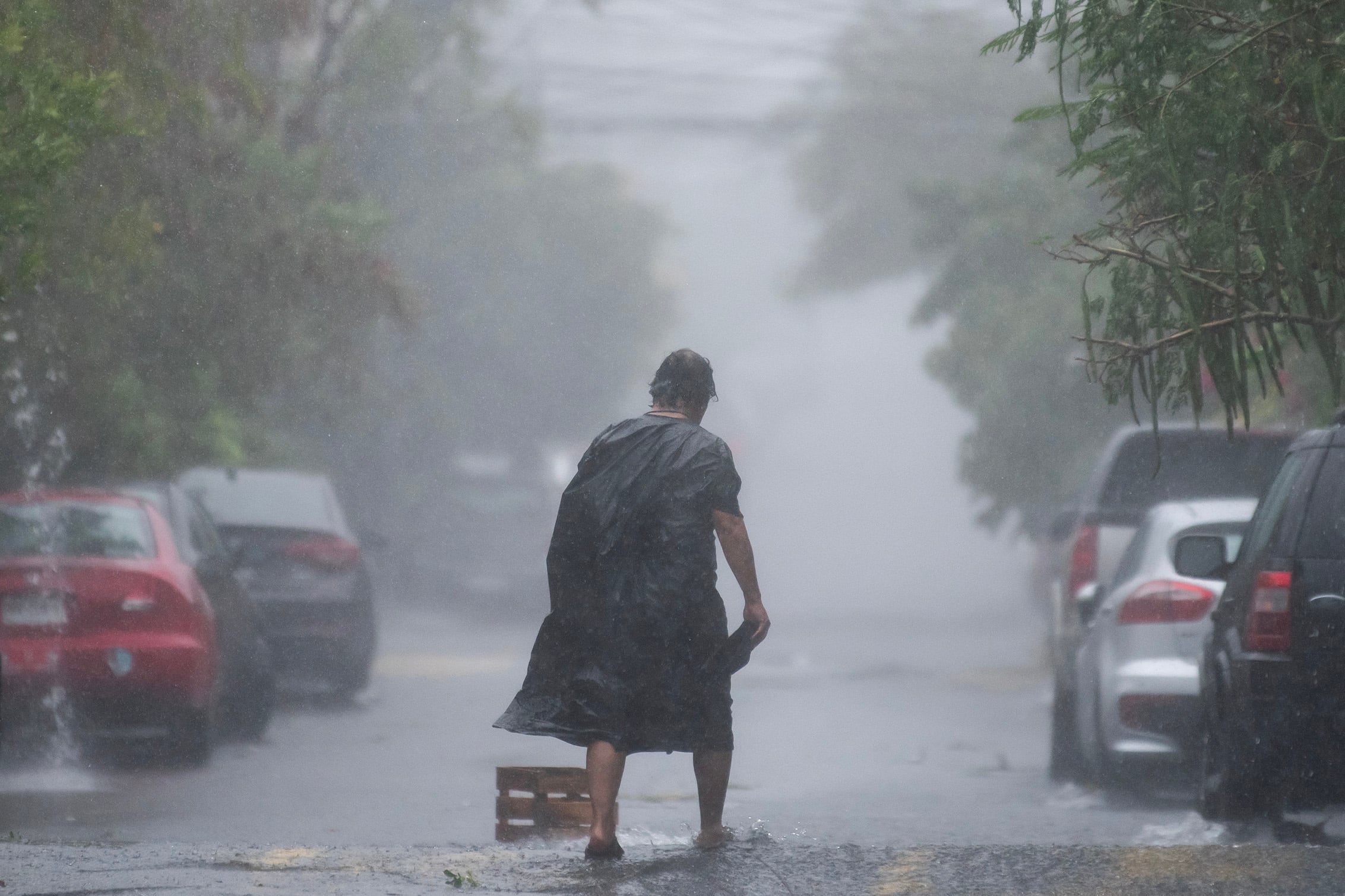 Una persona camina bajo la lluvia en Monterrey, Nuevo León, México (Imagen de archivo/EFE/ Miguel Sierra)