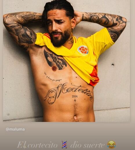 Maluma aseguró que su corte de pelo sirvió como cábala para que Colombia ganara - crédito @maluma/IG