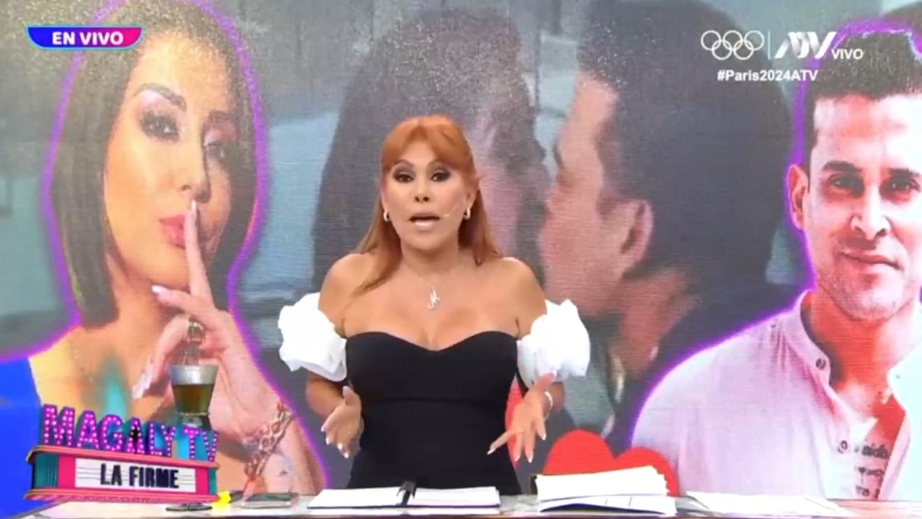 Rafael Fernández y el fuerte motivo que lo impide hablar del beso de Karla Tarazona y Christian Domínguez. (Captura: Magaly TV La Firme)