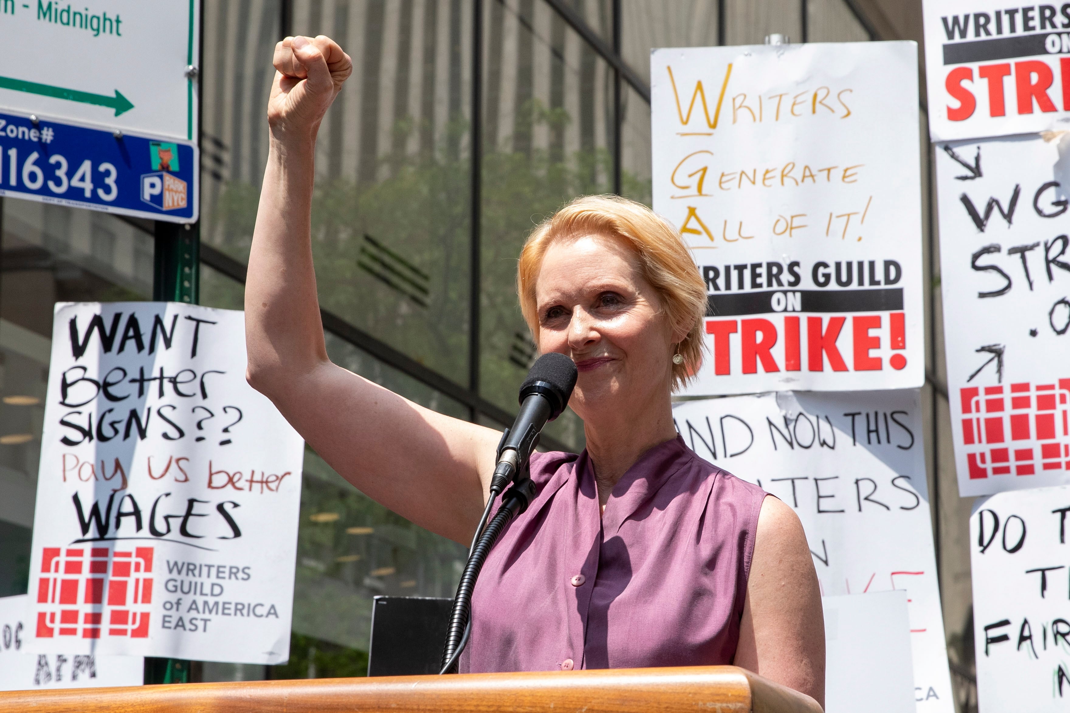 Cynthia Nixon criticó la postura de algunos demócratas y enfatizó la importancia de apoyar la sanidad, la vivienda y la educación como prioridades para ganar votantes jóvenes (EFE/Sarah Yenesel)
