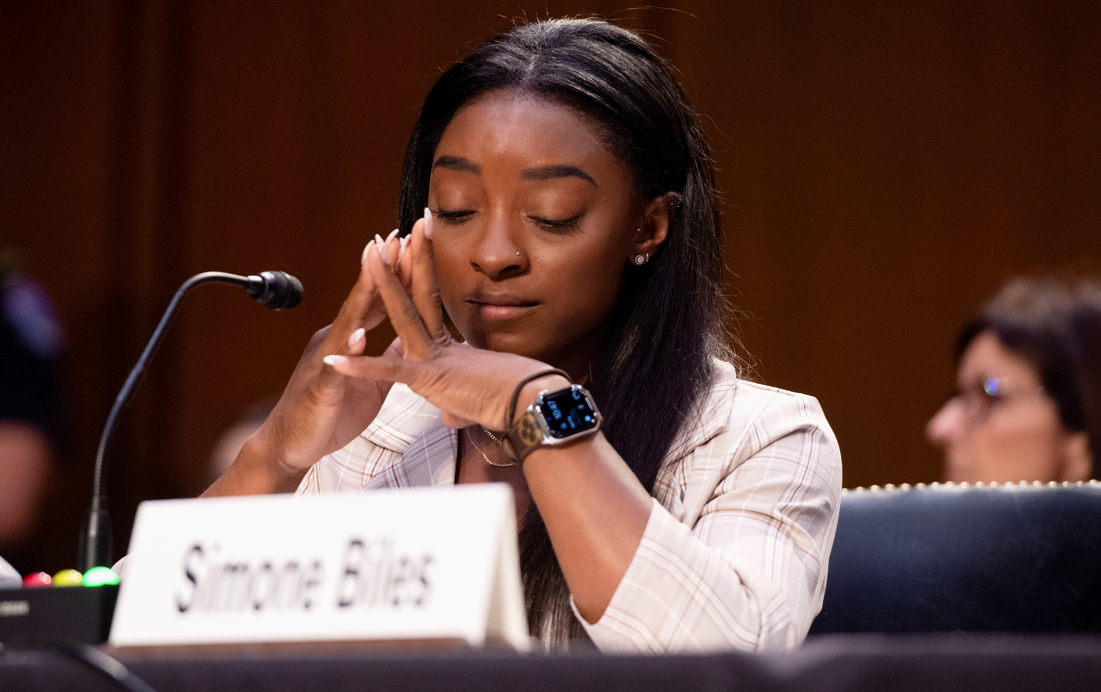 Simone Biles testificó por la causa que investigó a Larry Nassar por abuso sexual y lo condenó a cadena perpetua Saul Loeb/Pool via REUTERS