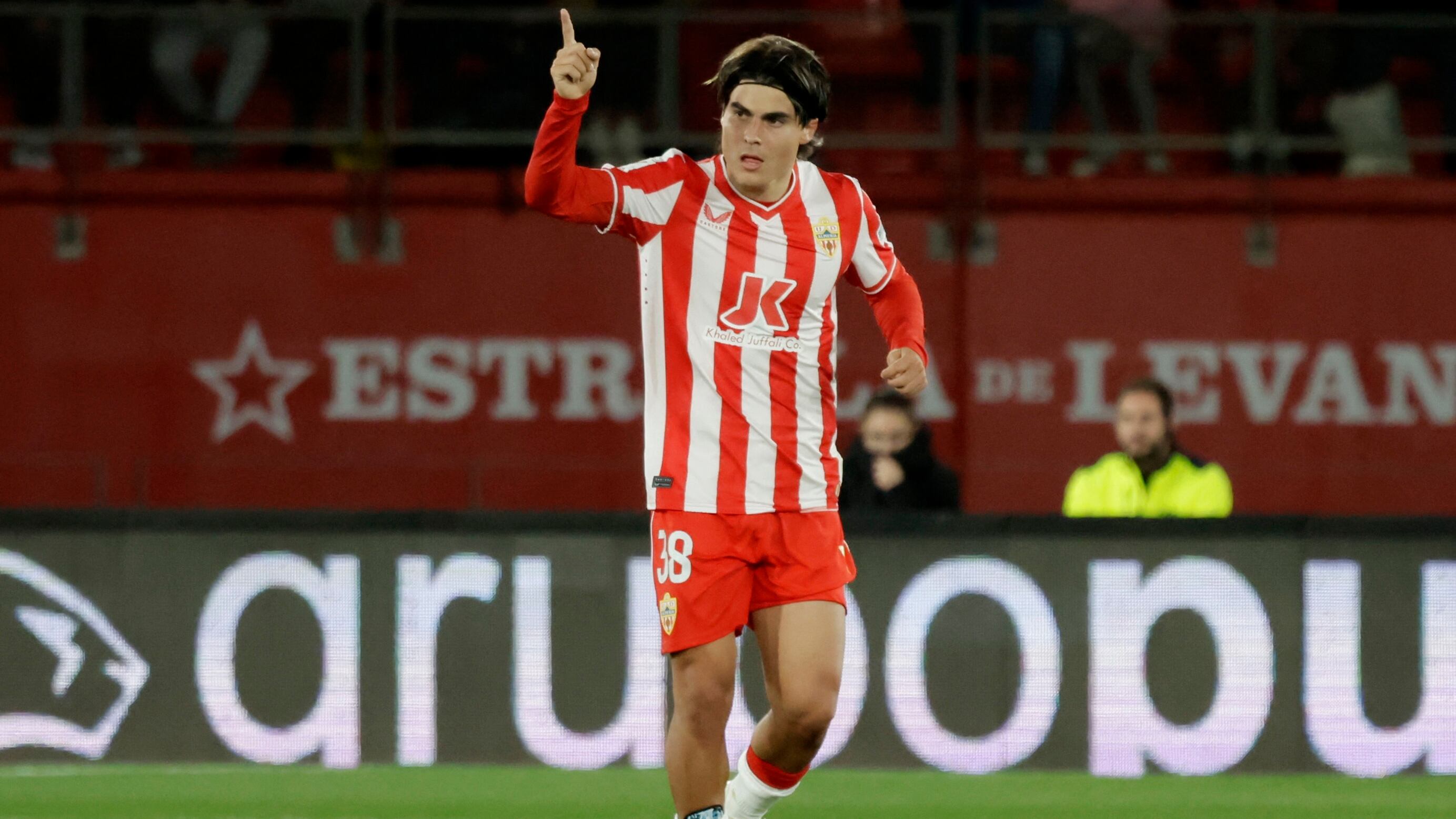 Soccer Football - LaLiga - Almeria v Atletico Madrid - Estadio de los Juegos Mediterraneos, Almeria, Spain - February 24, 2024  Almeria's Luka Romero celebrates scoring their first goal REUTERS/Jon Nazca