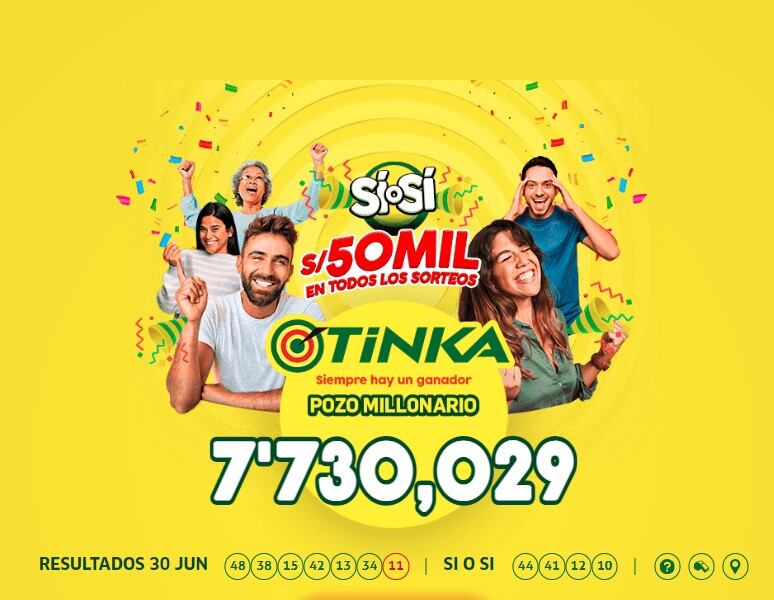 La Tinka: video del último sorteo y la jugada ganadora del domingo 30 de junio del 2024