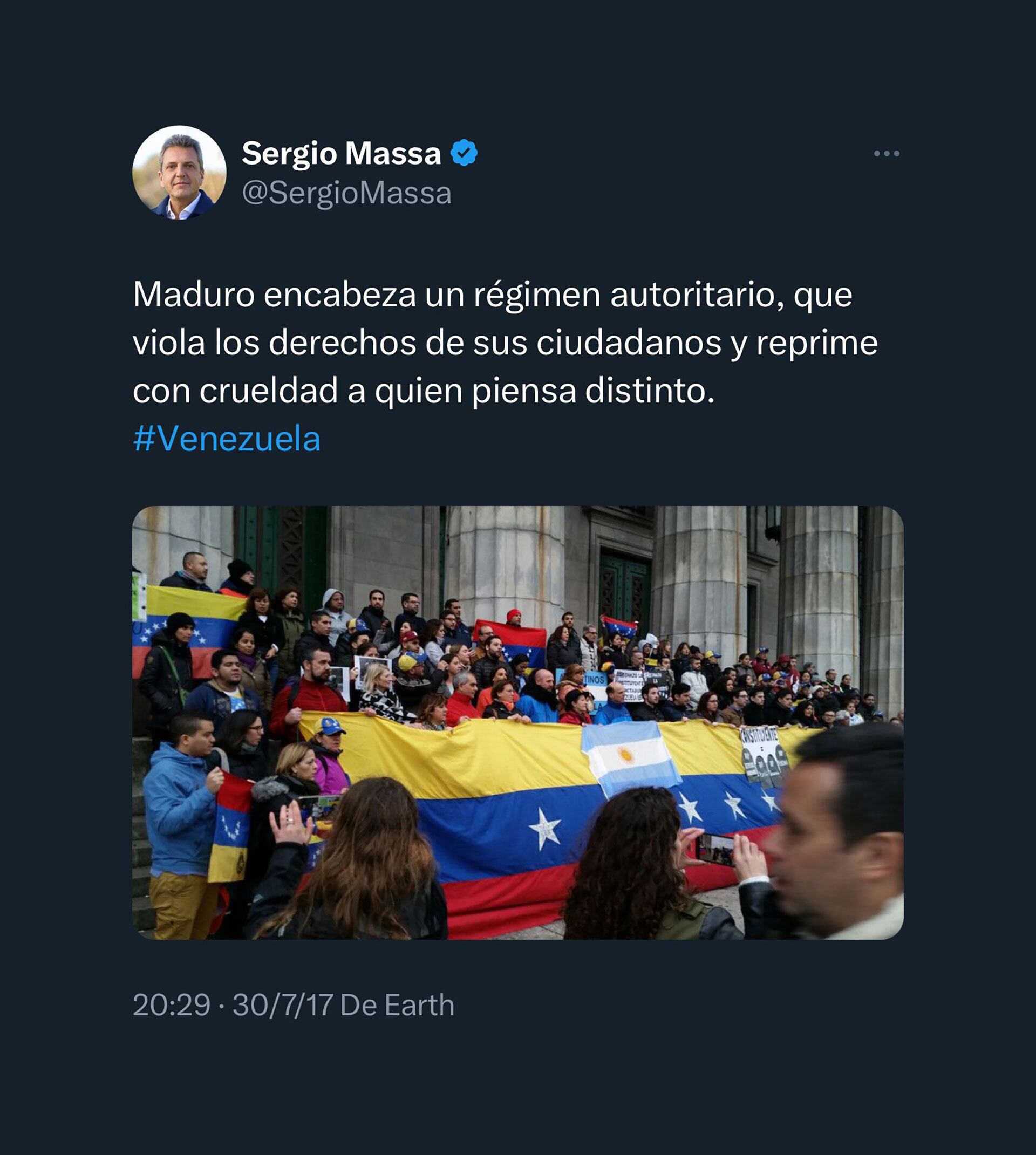 Sergio Massa sobre Venezuela 2017