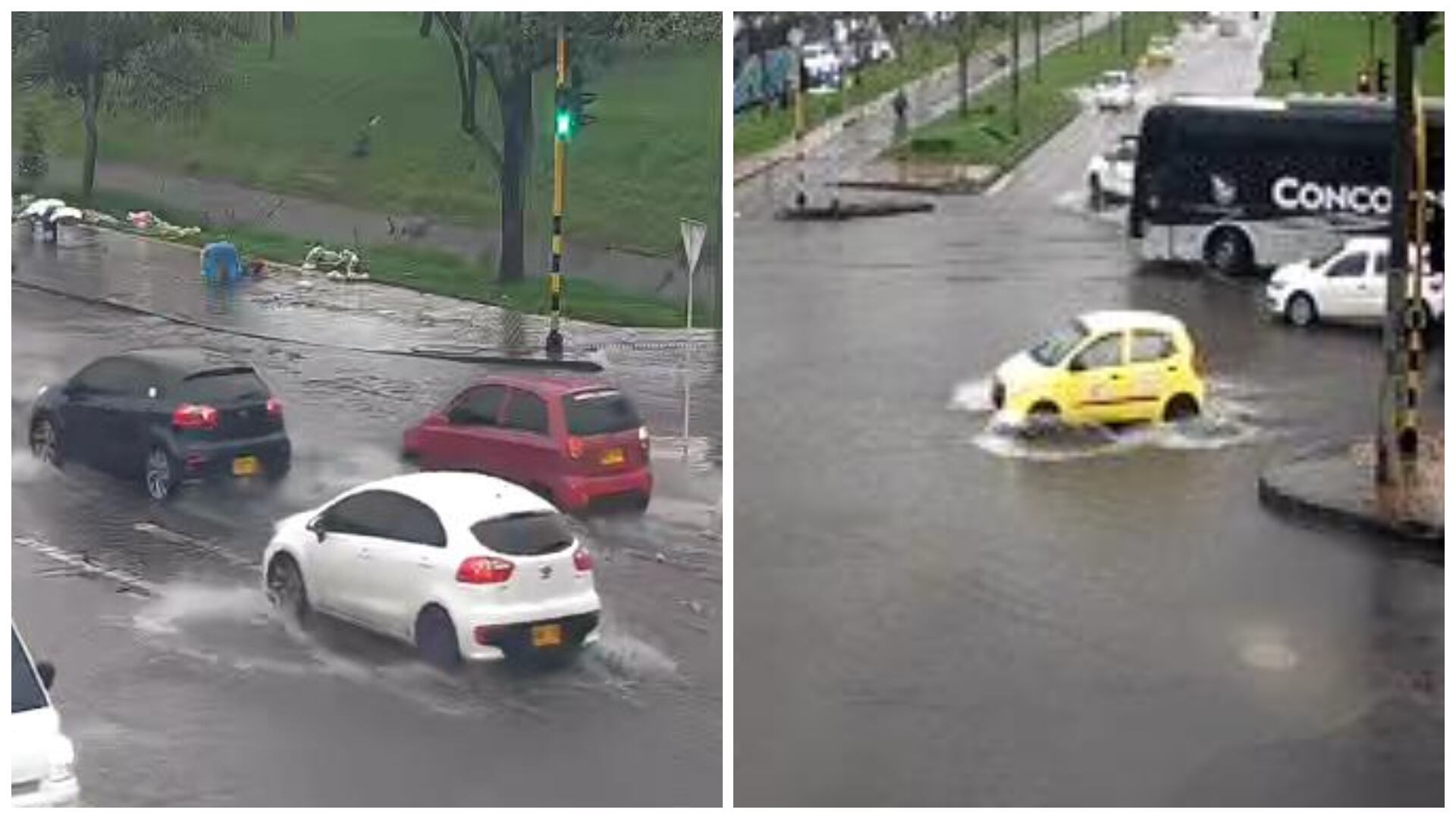 Empozamientos por fuertes lluvias en Bogotá - crédito @BogotaTransito / X