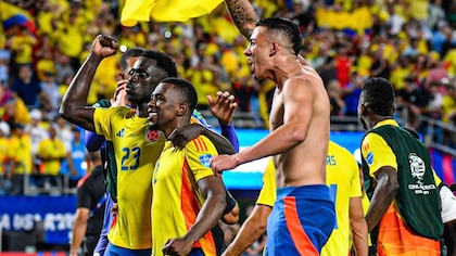 Así celebraron los jugadores de la selección Colombia en el camerino la clasificación a la final de la Copa América USA 2024