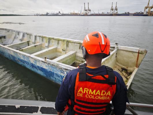 Esta fue la lancha que encontraron las autoridades, en el Pacífico - crédito Armada Nacional