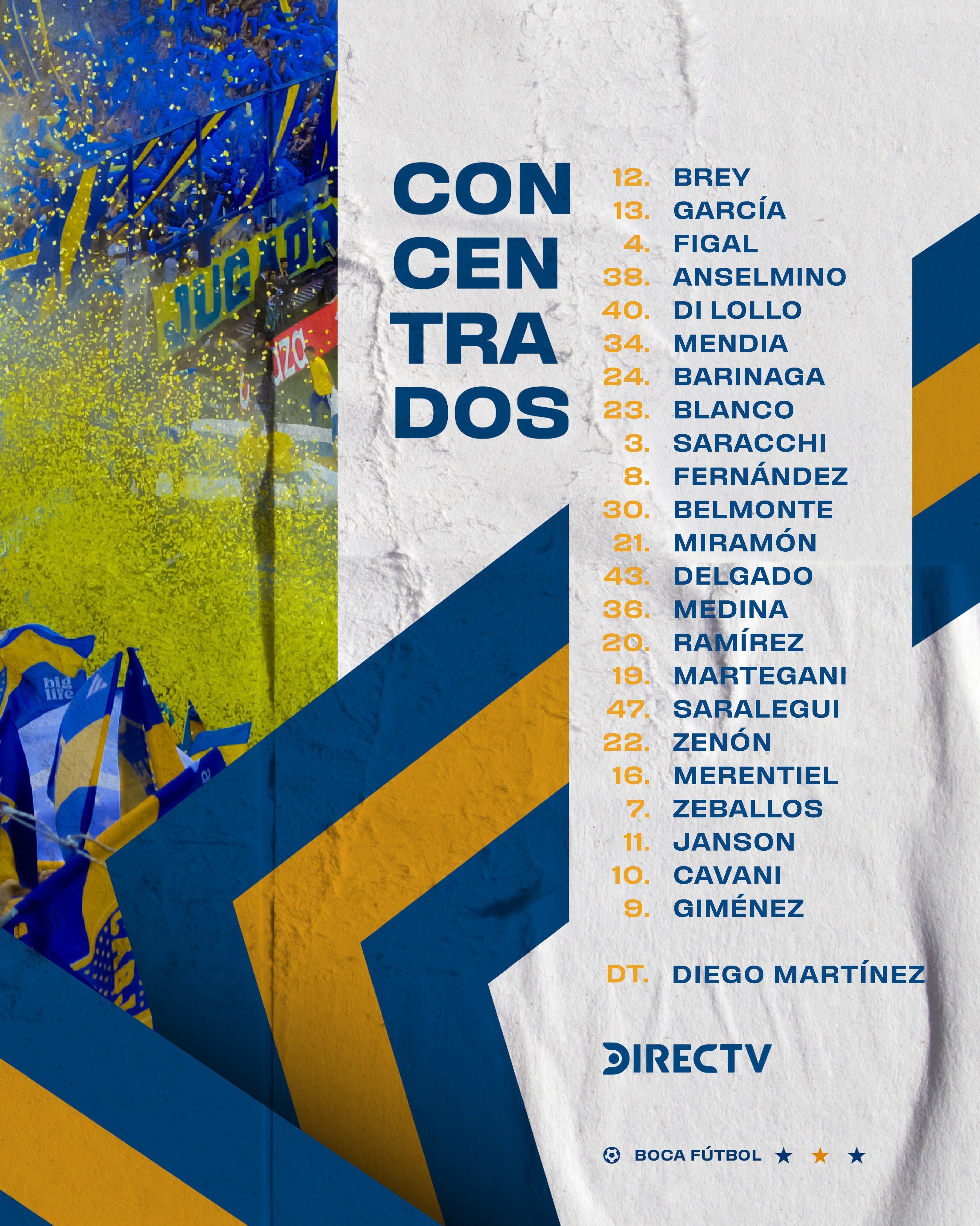 convocados boca vs belgrano en córdoba