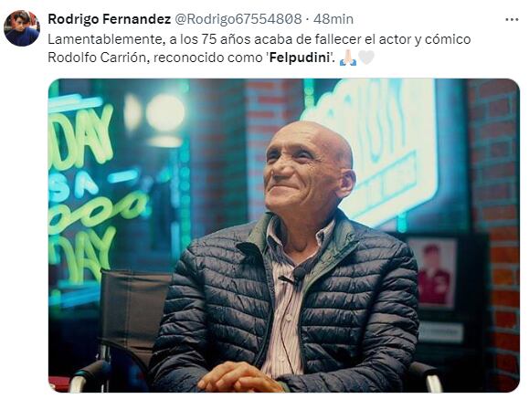 Usuarios de las redes sociales reaccionan a la muerte del cómico Felpudini.