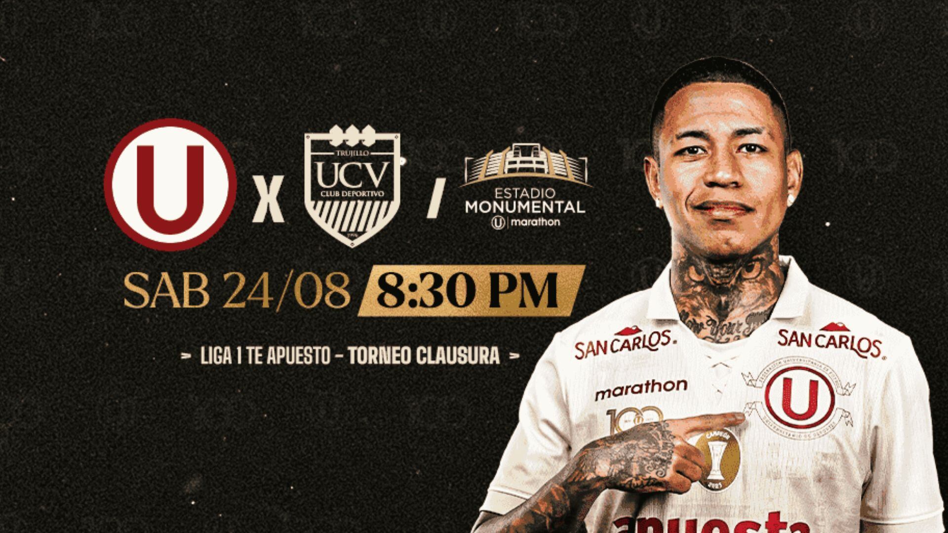 Dónde ver Universitario vs César Vallejo por el Torneo Clausura 2024.