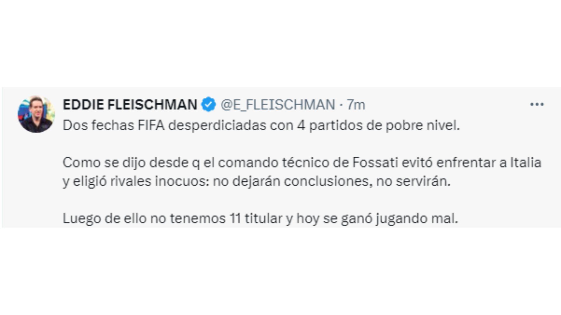 Eddie Fleischman recordó que Jorge Fossati rechazó amistoso con Italia y prefirió jugar con selecciones de menor nivel.