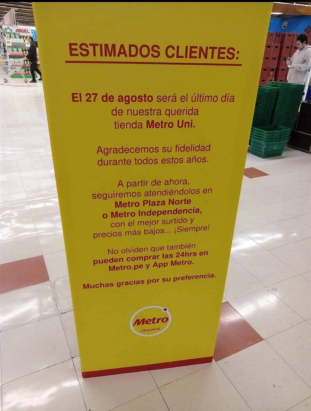 Comunicado de Metro (x)