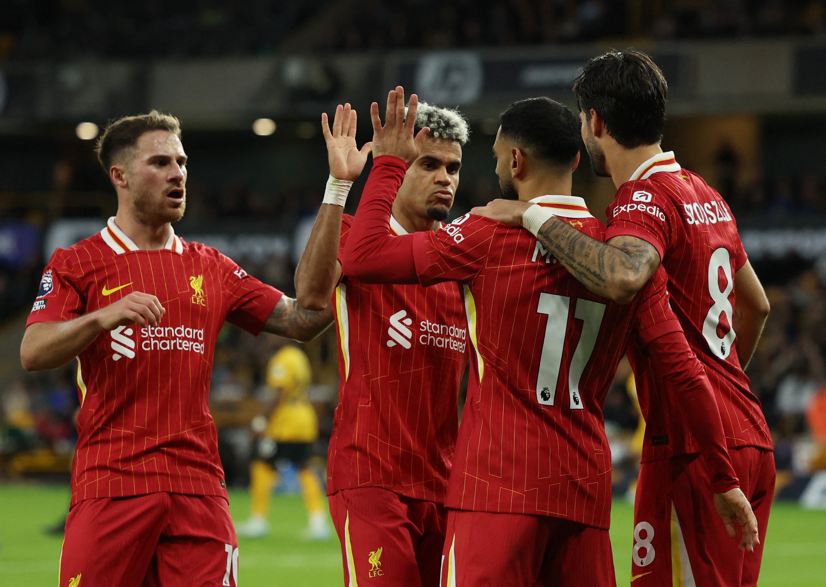 Cinco goles tiene en la presente temporada Luis Díaz con el Liverpool en la Premier League - crédito Phil Noble/ REUTERS