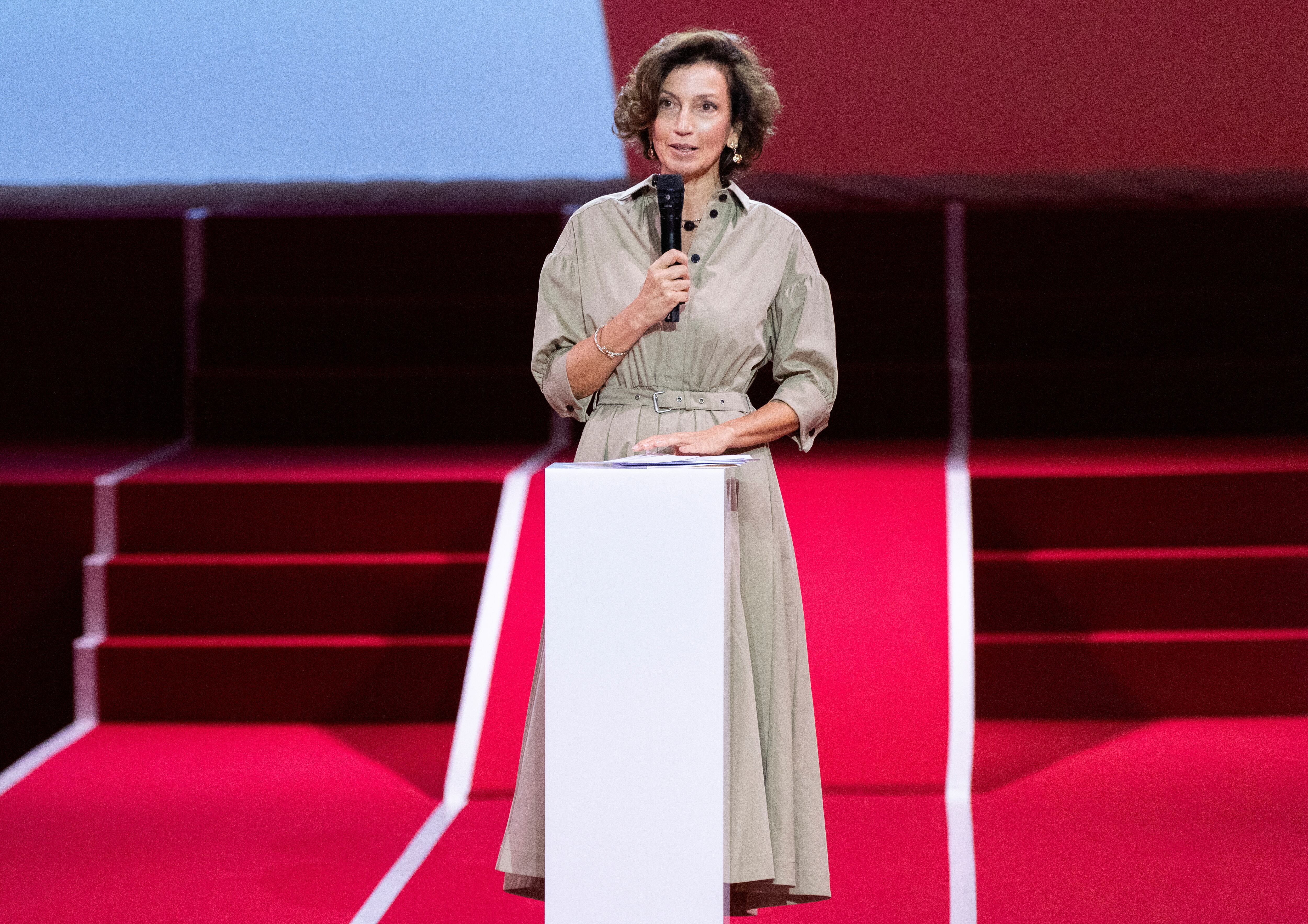 Audrey Azoulay, directora general de la Unesco, subrayó que la educación física es una inversión rentable que mejora la salud, los resultados académicos y el desarrollo de los alumnos - Crédito Andre Pain/Pool vía Reuters