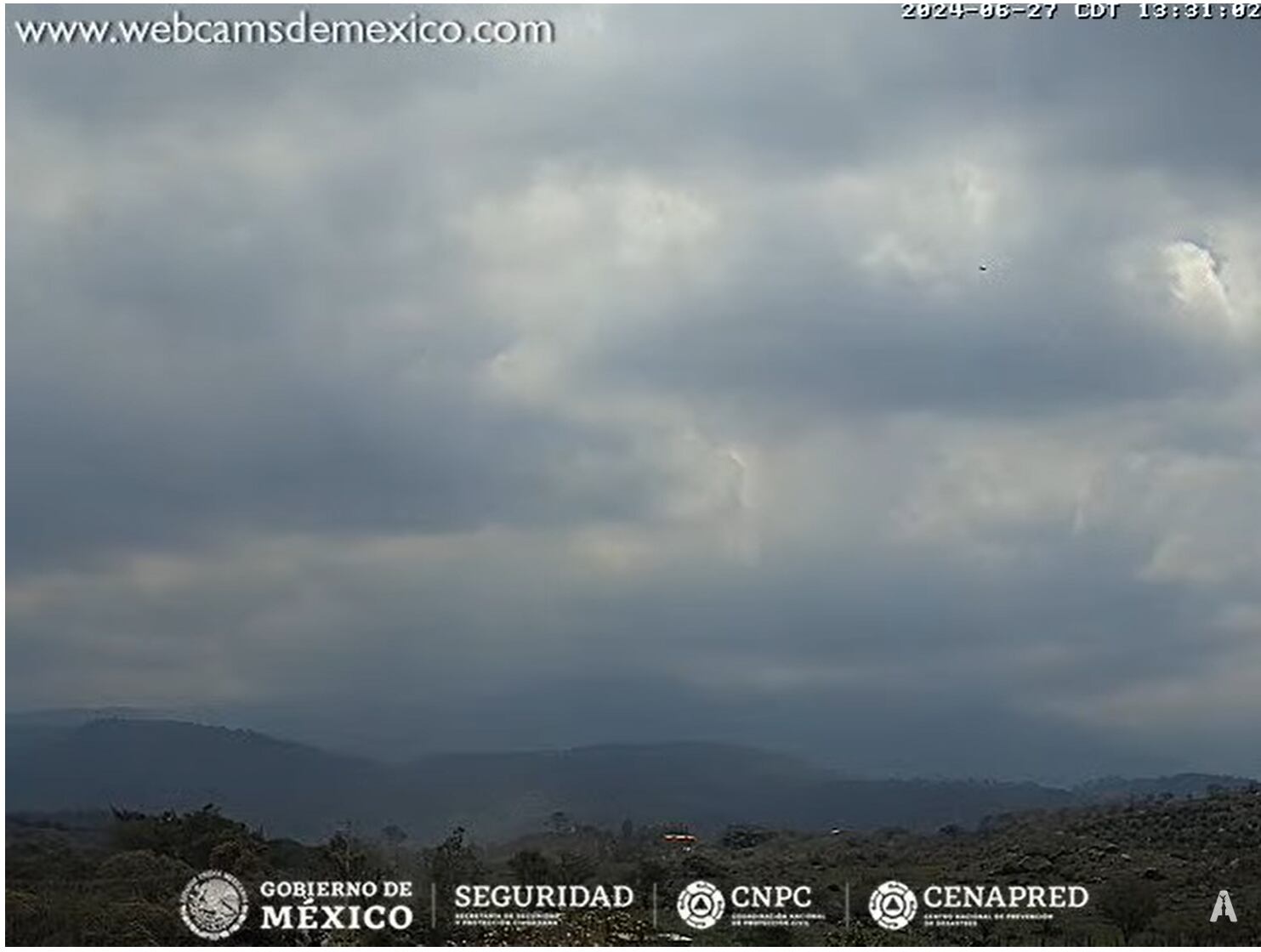 Imagen 1: Volcán de Fuego de Colima, 13:31 h (hora local).