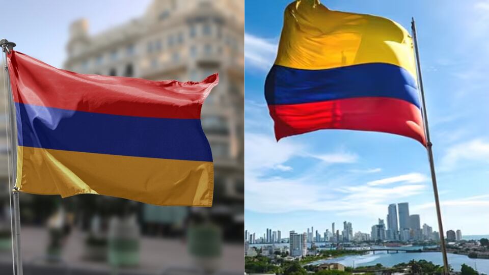 Banderas de Armenia y Colombia